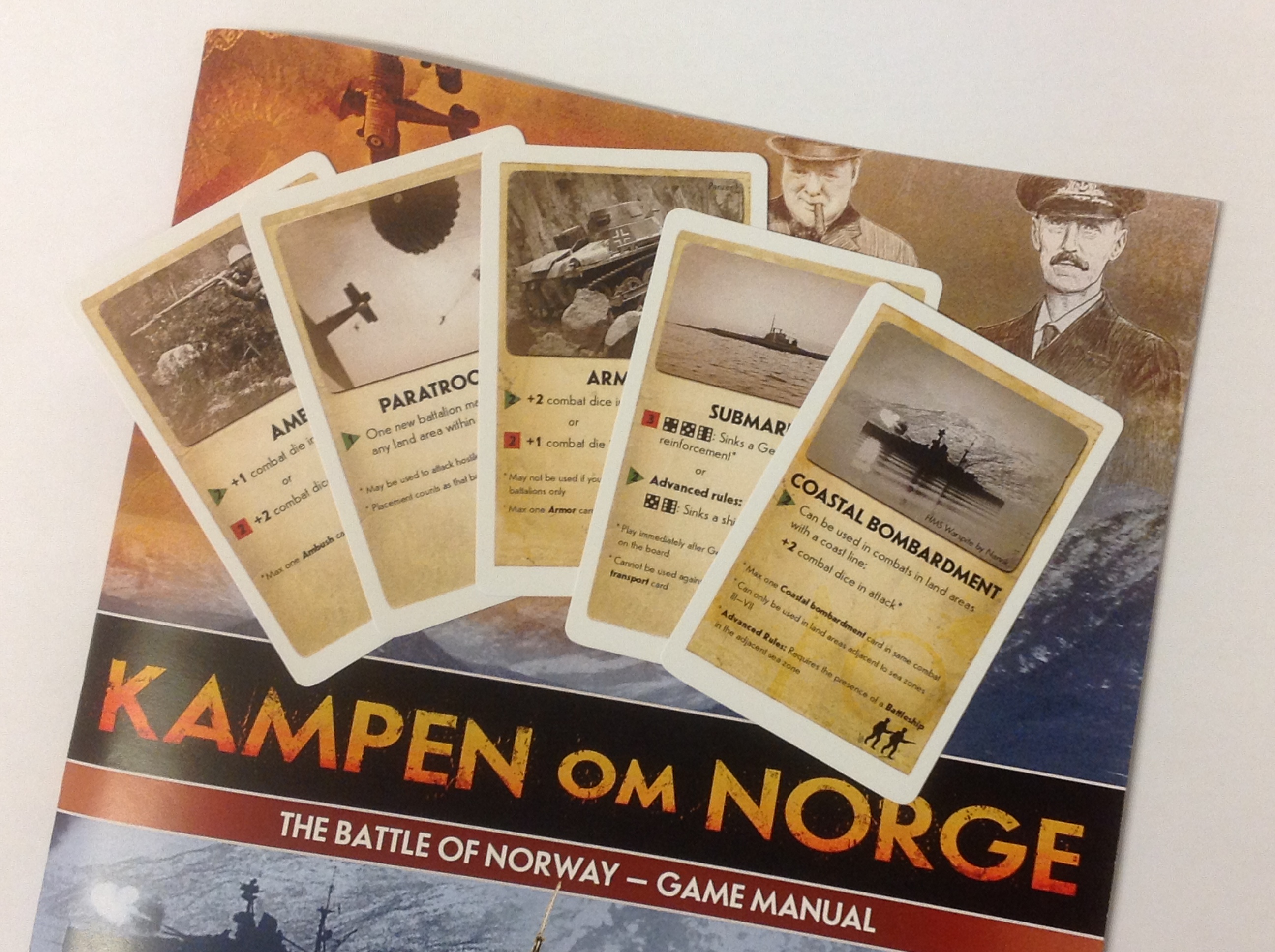 English Cards & Rules for Kampen om Norge (Battle of Norway)